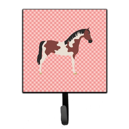 Carolines Treasures Pinto Horse Pink Check Leash or Key Holder BB7907SH4